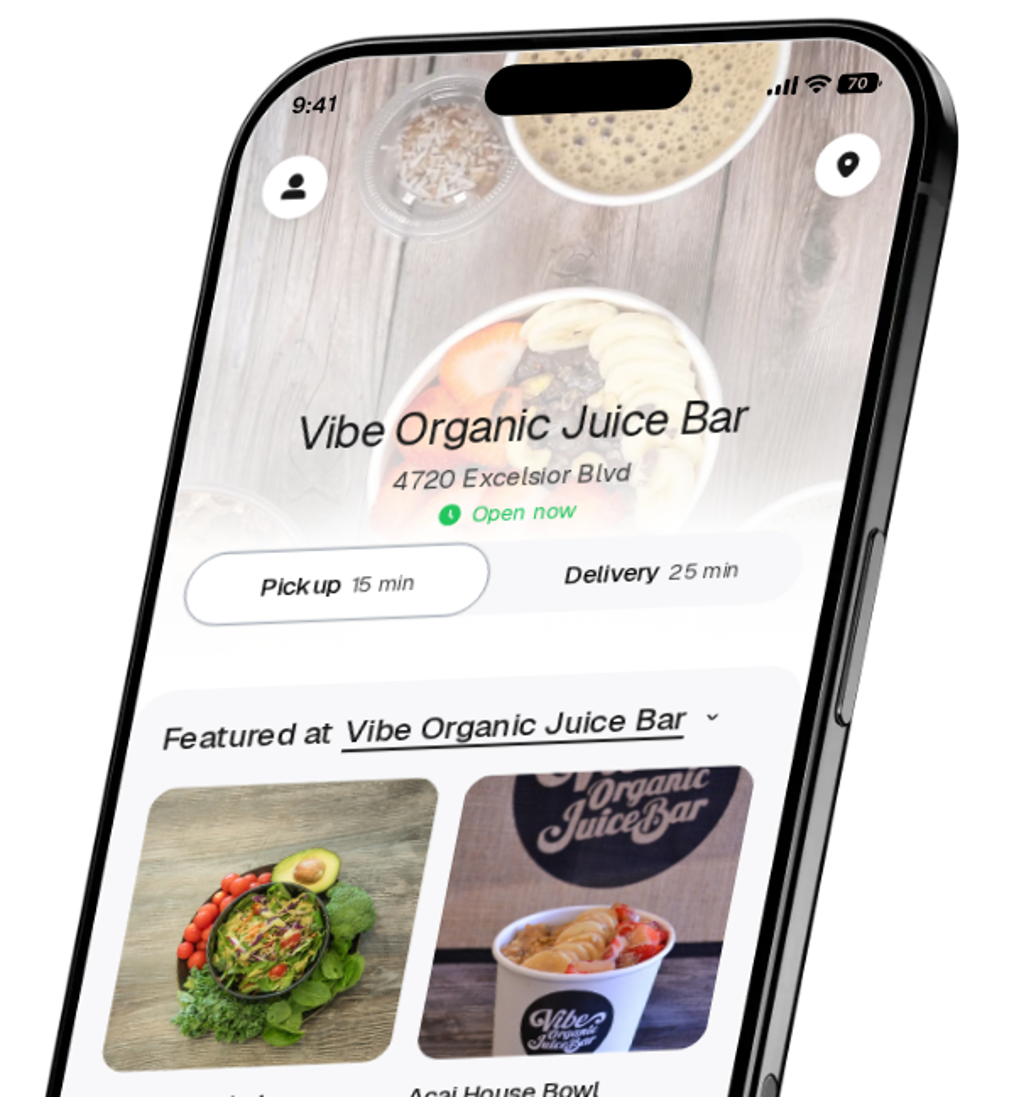Vibe Organic Juice Bar app preview